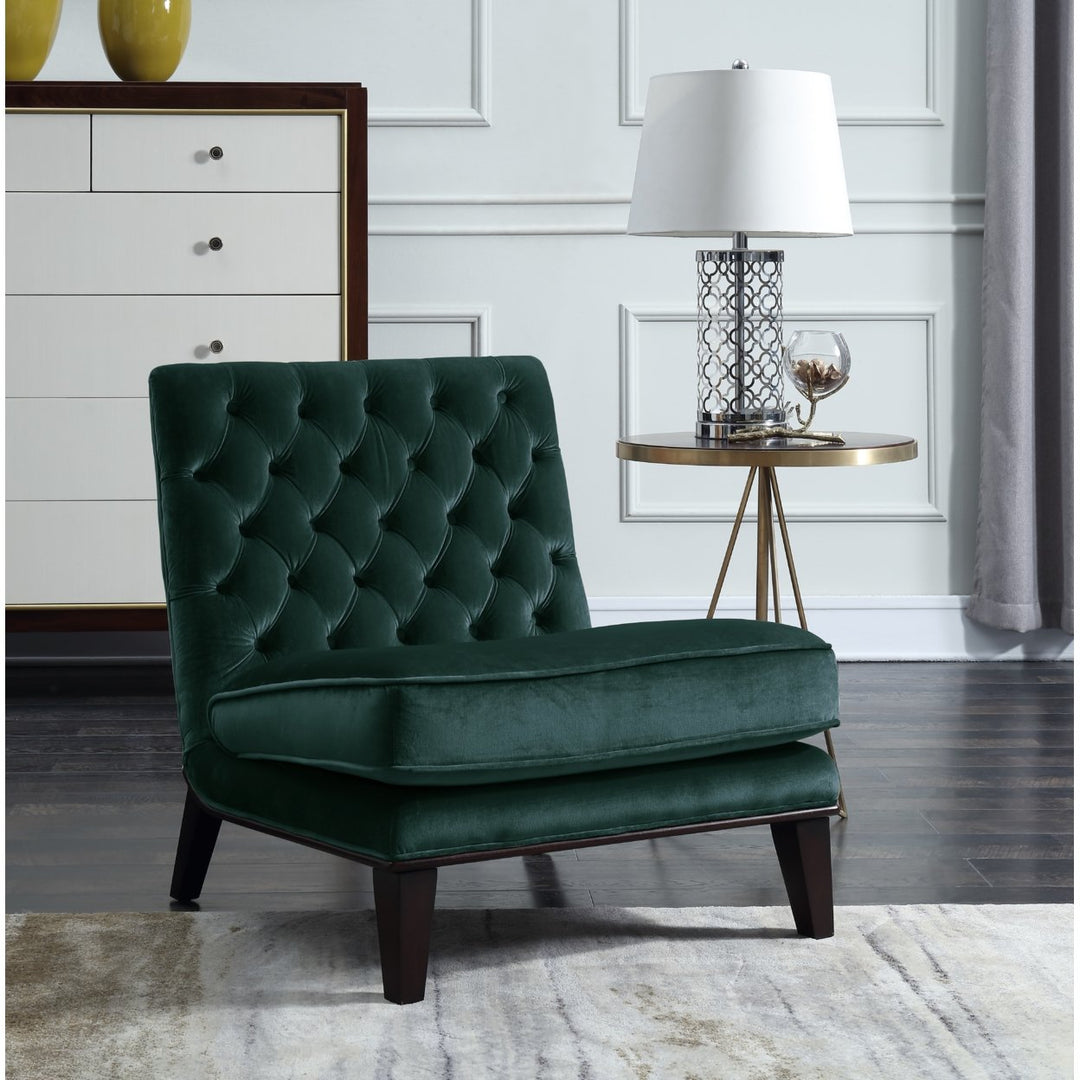 Priam Modern Neo Traditional Tufted Velvet Slipper Accent Chair Image 1