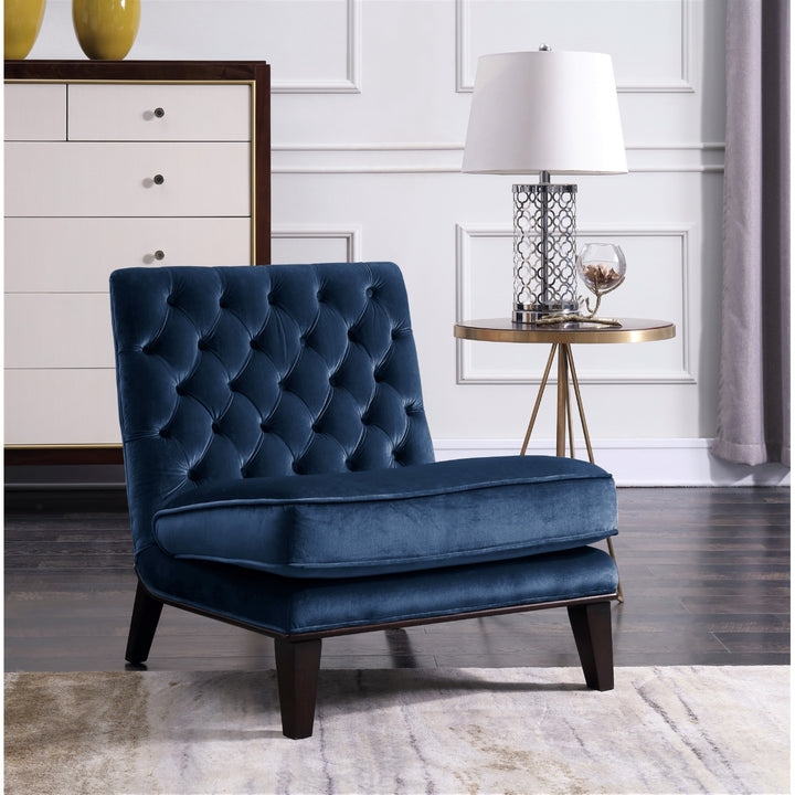 Priam Modern Neo Traditional Tufted Velvet Slipper Accent Chair Image 4