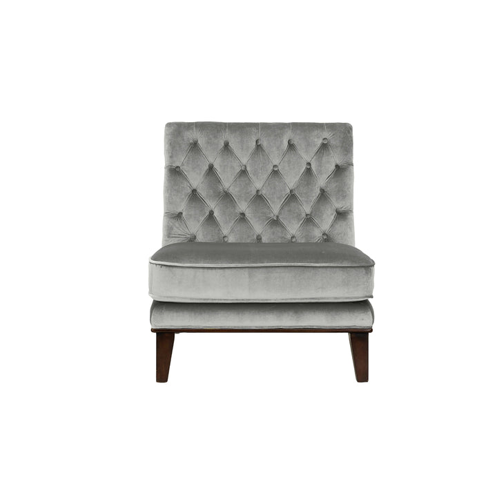 Priam Modern Neo Traditional Tufted Velvet Slipper Accent Chair Image 5