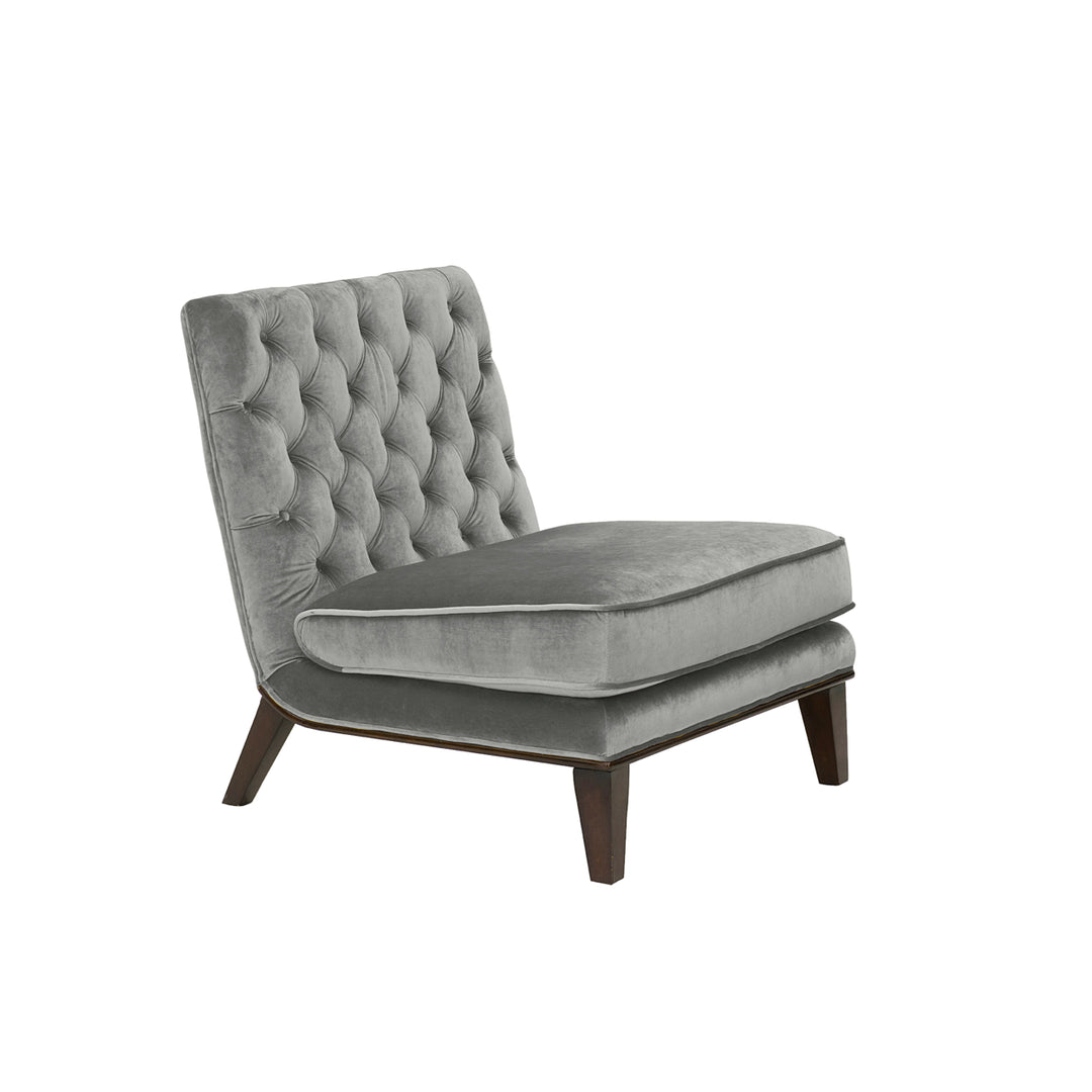 Priam Modern Neo Traditional Tufted Velvet Slipper Accent Chair Image 6