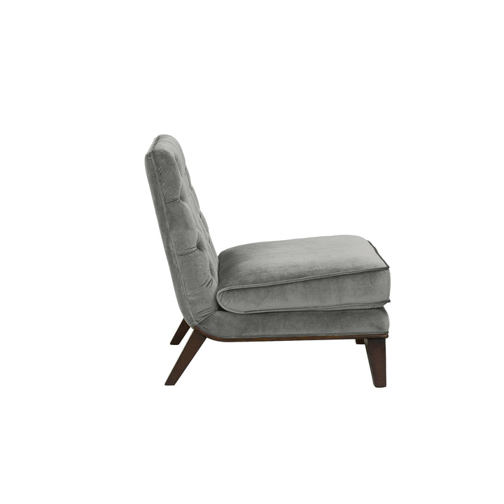 Priam Modern Neo Traditional Tufted Velvet Slipper Accent Chair Image 7