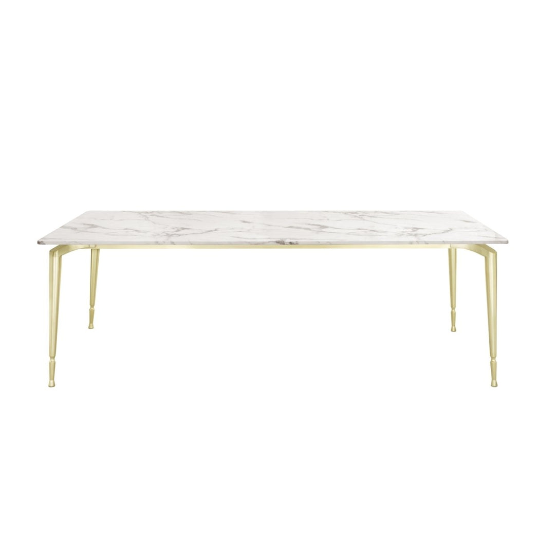 Nicole Miller Bridger Dining Table-Marble Top-Gold or Chrome Metal Leg-Modern Design-Inspired Home Image 6