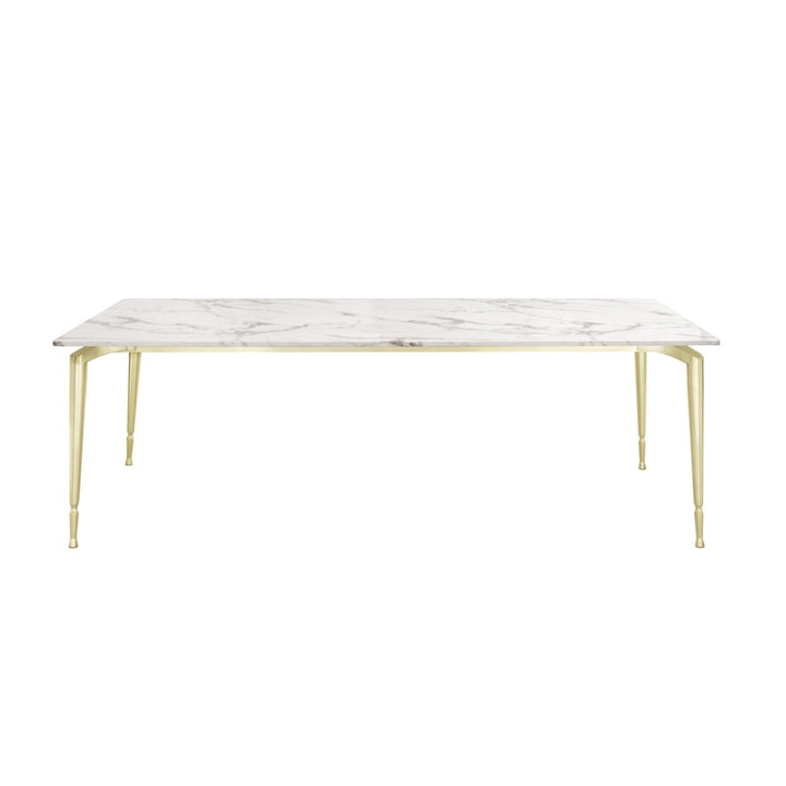 Nicole Miller Bridger Dining Table-Marble Top-Gold or Chrome Metal Leg-Modern Design-Inspired Home Image 6