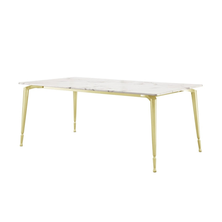Nicole Miller Bridger Dining Table-Marble Top-Gold or Chrome Metal Leg-Modern Design-Inspired Home Image 7