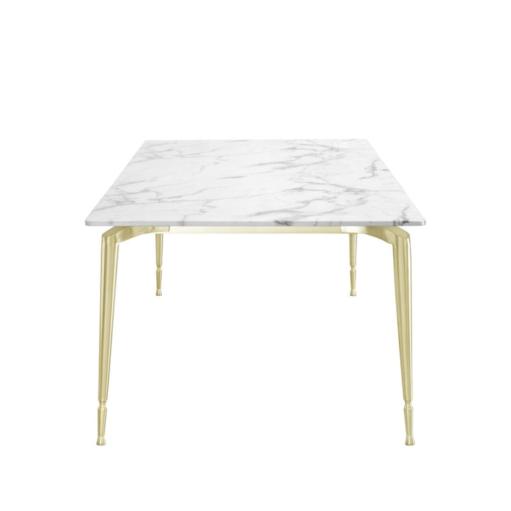 Nicole Miller Bridger Dining Table-Marble Top-Gold or Chrome Metal Leg-Modern Design-Inspired Home Image 8