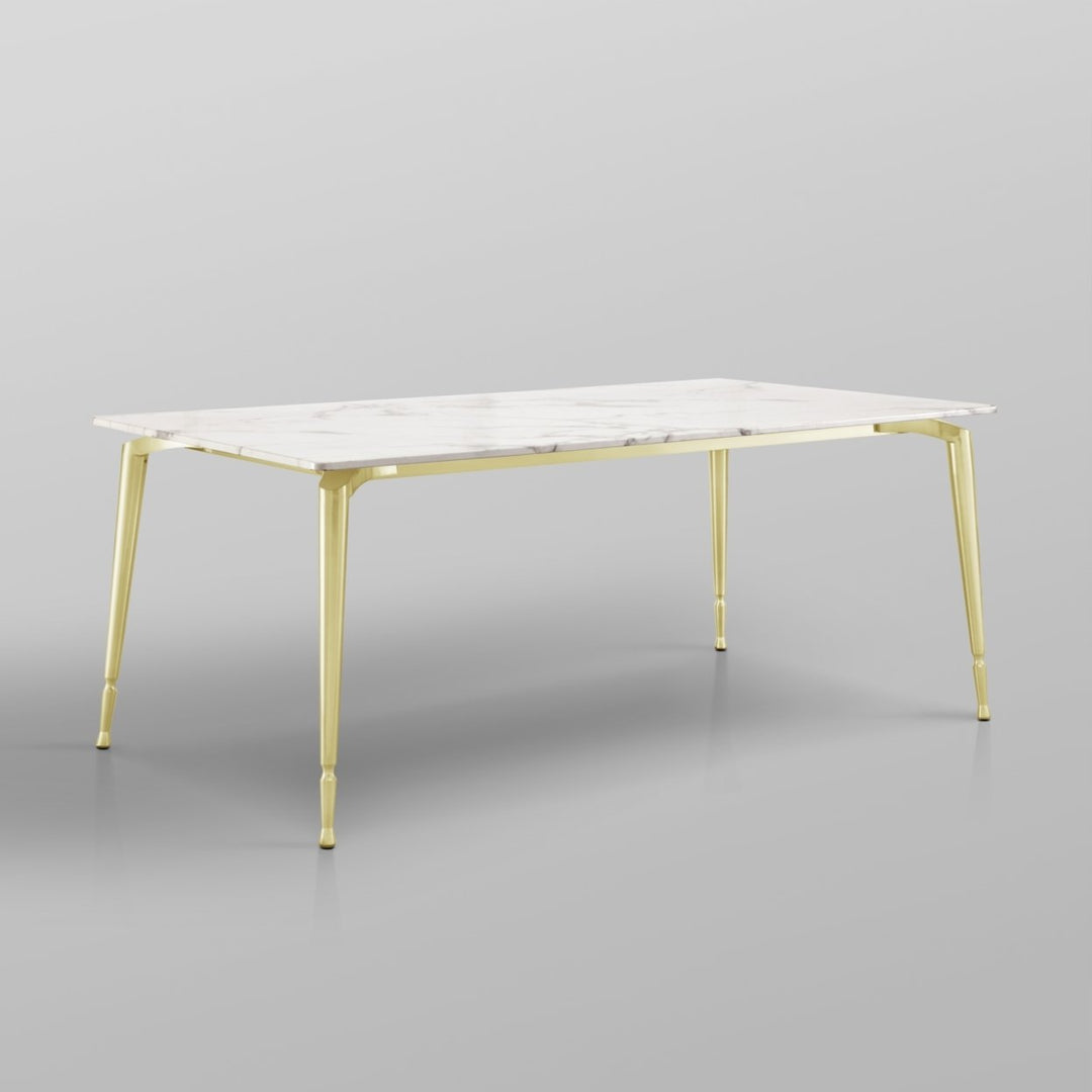 Nicole Miller Bridger Dining Table-Marble Top-Gold or Chrome Metal Leg-Modern Design-Inspired Home Image 9