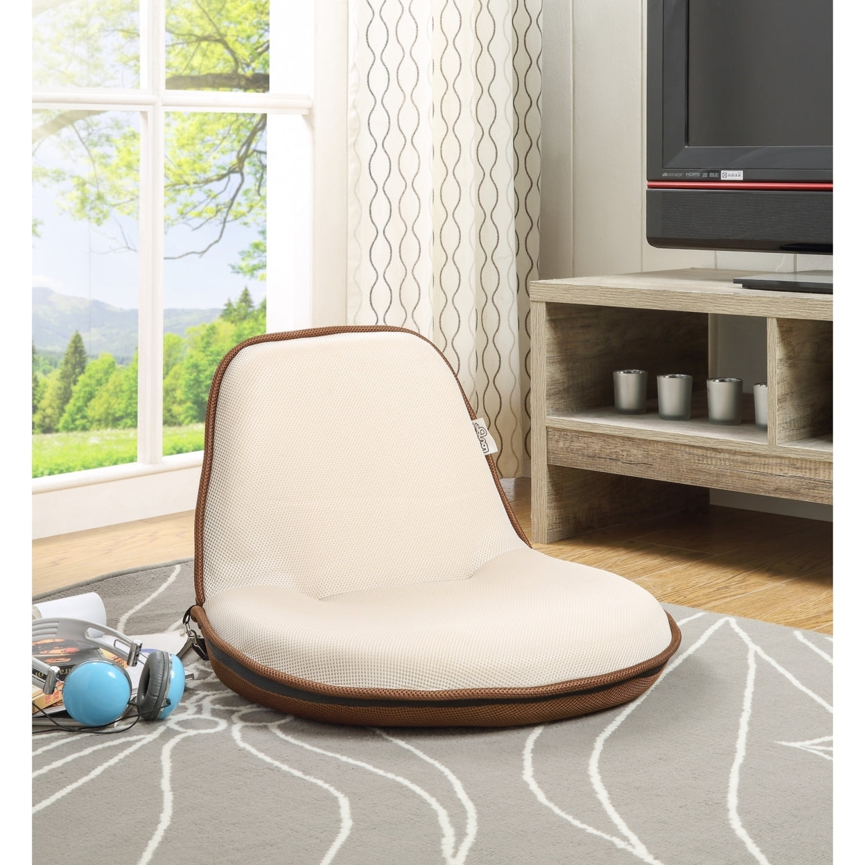 Loungie Quickchair Indoor/Outdoor Portable Foldable Mesh Floor Chair