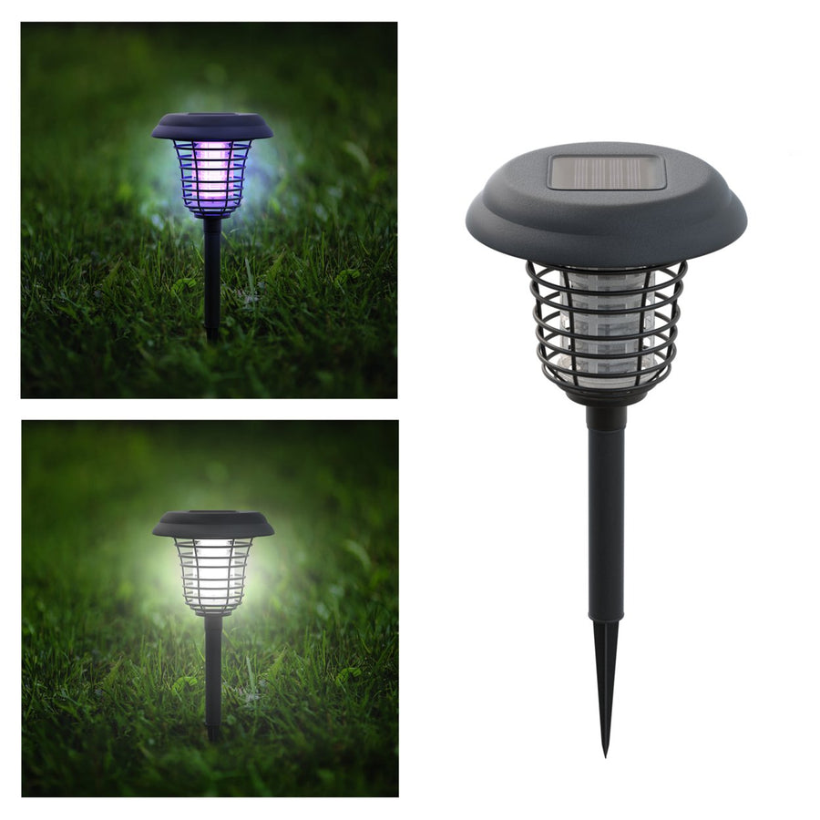 Solar Powered Light, Mosquito and Insect Bug Zapper-LED/UV Radiation Outdoor Stake Landscape Pathway Image 1