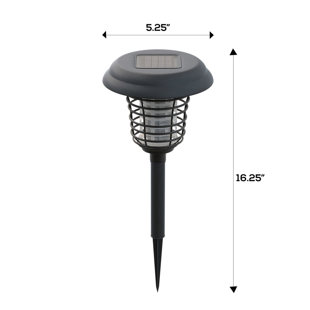 Solar Powered Light, Mosquito and Insect Bug Zapper-LED/UV Radiation Outdoor Stake Landscape Pathway Image 2