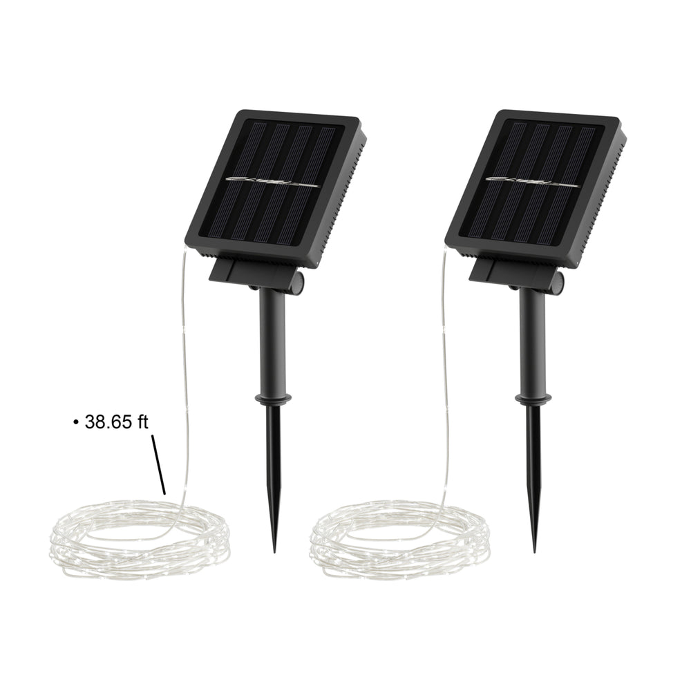 Outdoor Starry Solar String Lights- Solar Powered Cool White Fairy 200 LED Lights with 8 Lighting Modes for Patio Image 2