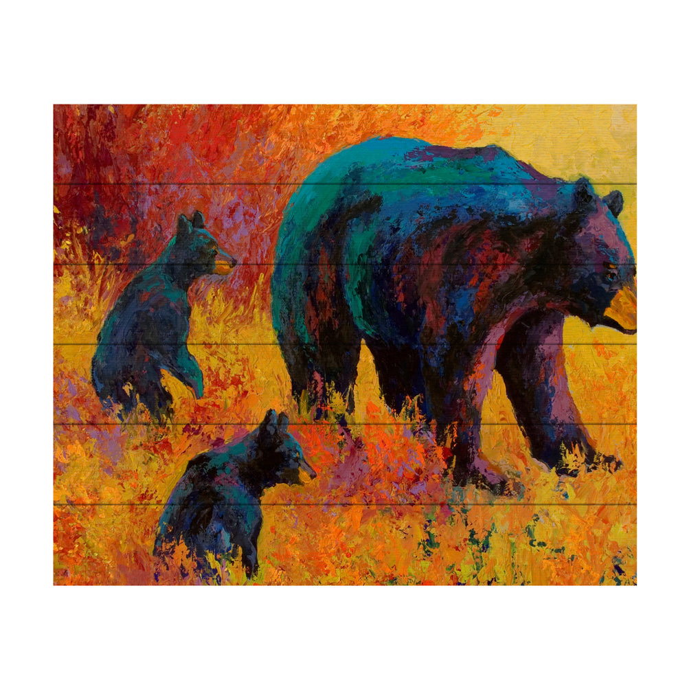 Wooden Slat Art 18 x 22 Inches Titled Double Trouble Black Bear Ready to Hang  Picture Image 2