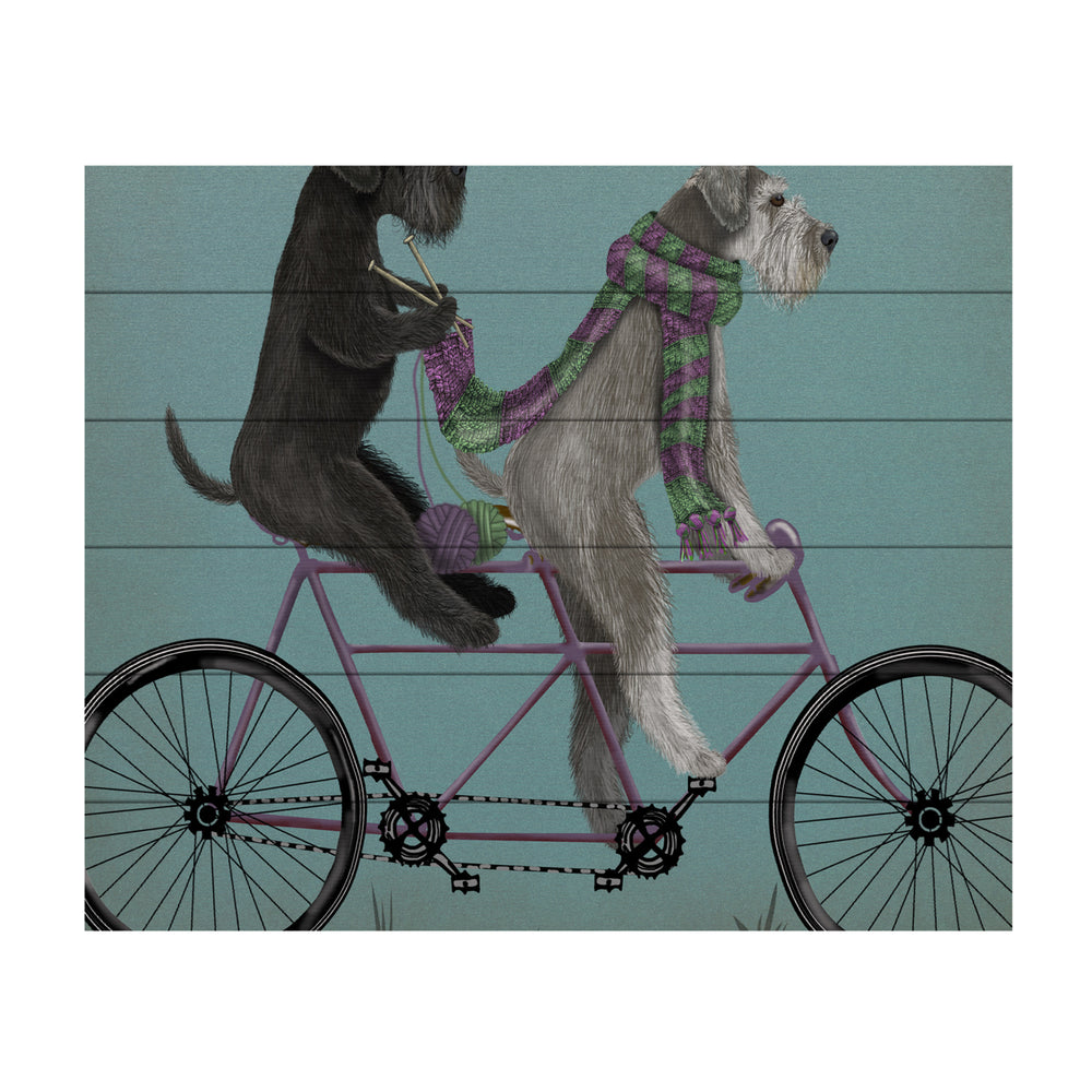 Wooden Slat Art 18 x 22 Inches Titled Schnauzer Tandem Ready to Hang  Picture Image 2
