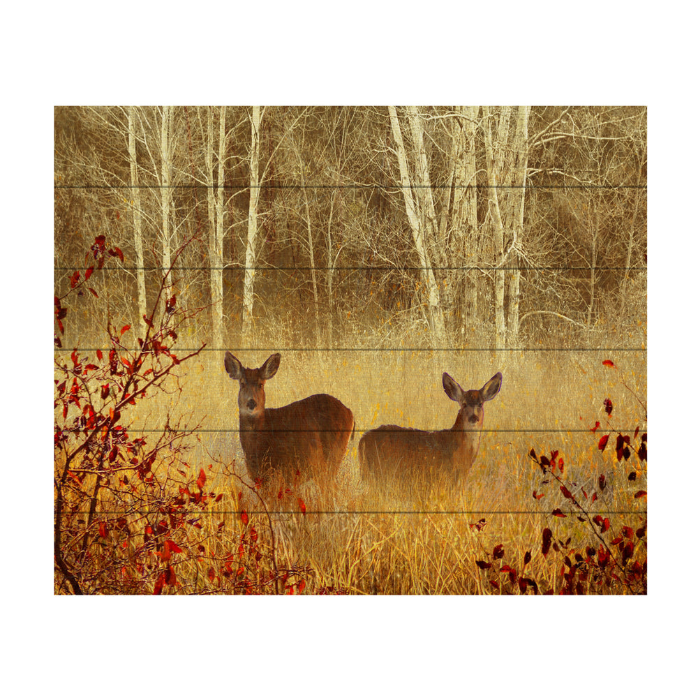 Wooden Slat Art 18 x 22 Inches Titled Foggy Deer Ready to Hang  Picture Image 2