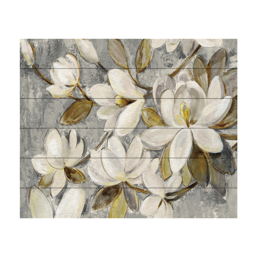 Wooden Slat Art 18 x 22 Inches Titled Magnolia Simplicity Neutral Gray Ready to Hang  Picture Image 2