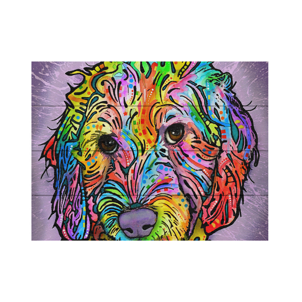 Wall Art 12 x 16 Inches Titled Sweet Poodle Ready to Hang Printed on Wooden Planks Image 2