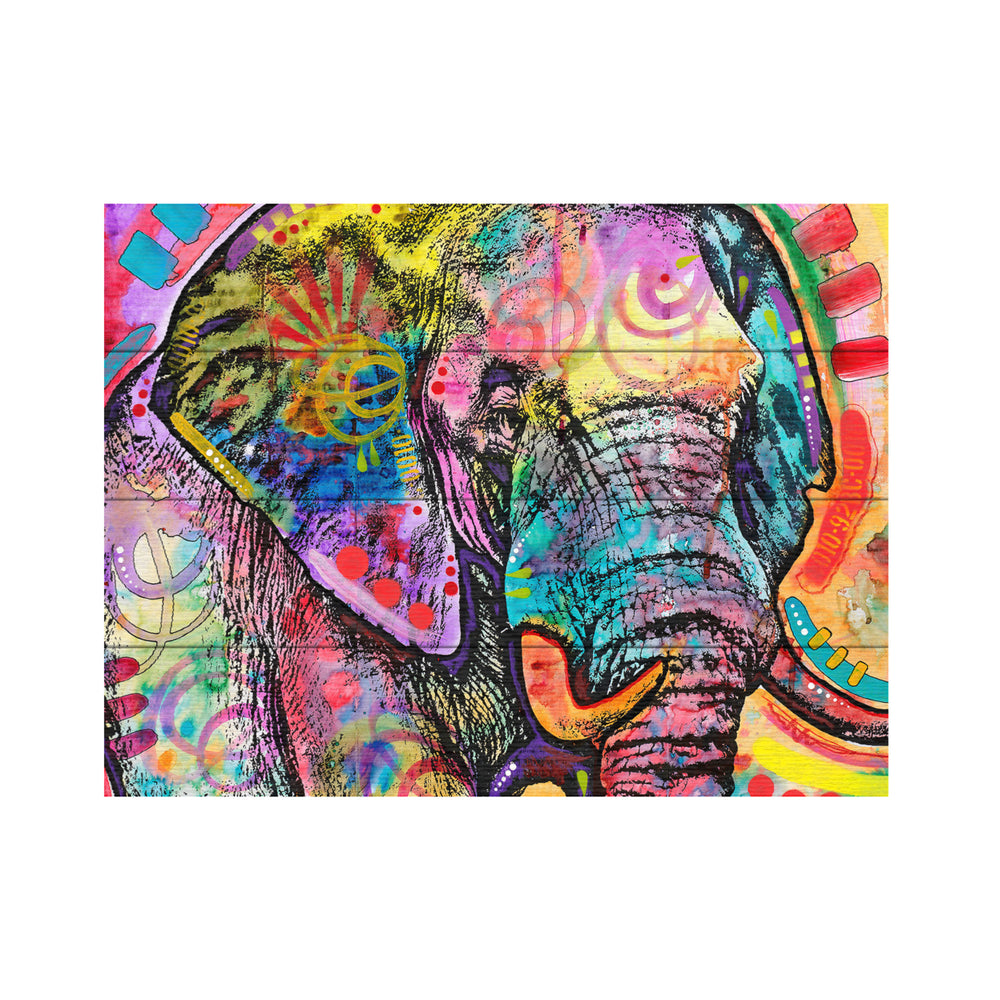 Wall Art 12 x 16 Inches Titled Elephant Ready to Hang Printed on Wooden Planks Image 2