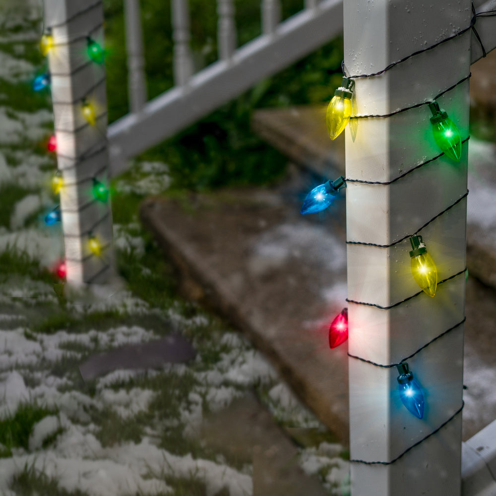 Solar LED Multi-Colored Holiday Bulb String Lights Image 2