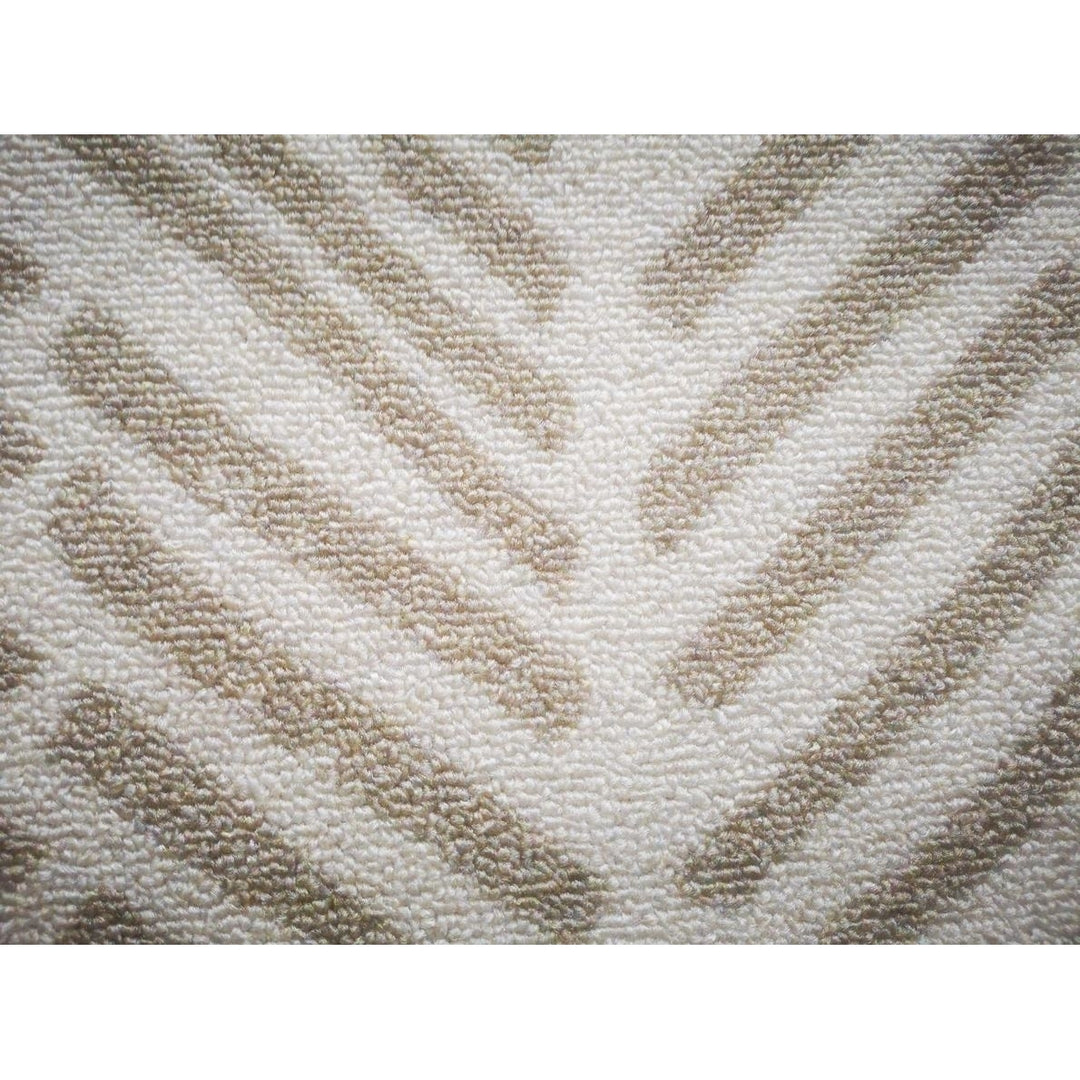 Deerlux Modern Living Room Area Rug with Nonslip Backing, Abstract Beige Chevron Strokes Pattern Image 5