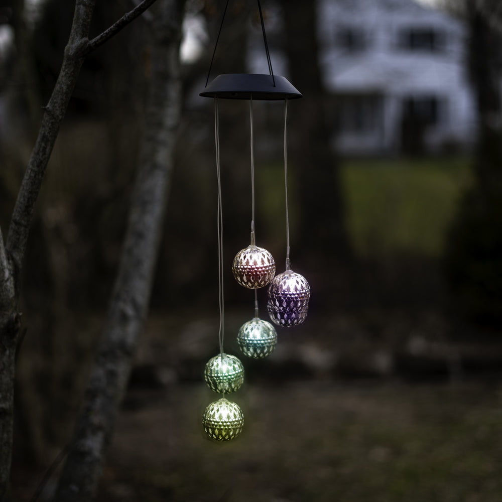 Solar LED Color Changing Wind Chime Mobile - 2 Style Options Image 2