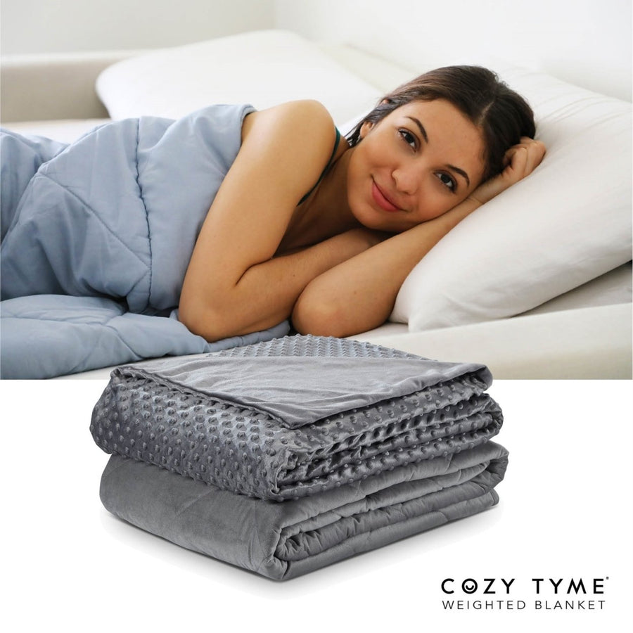 Adami Cotton Weighted Blanket-Calm Sleeping, Dot Velvet Cover Image 1