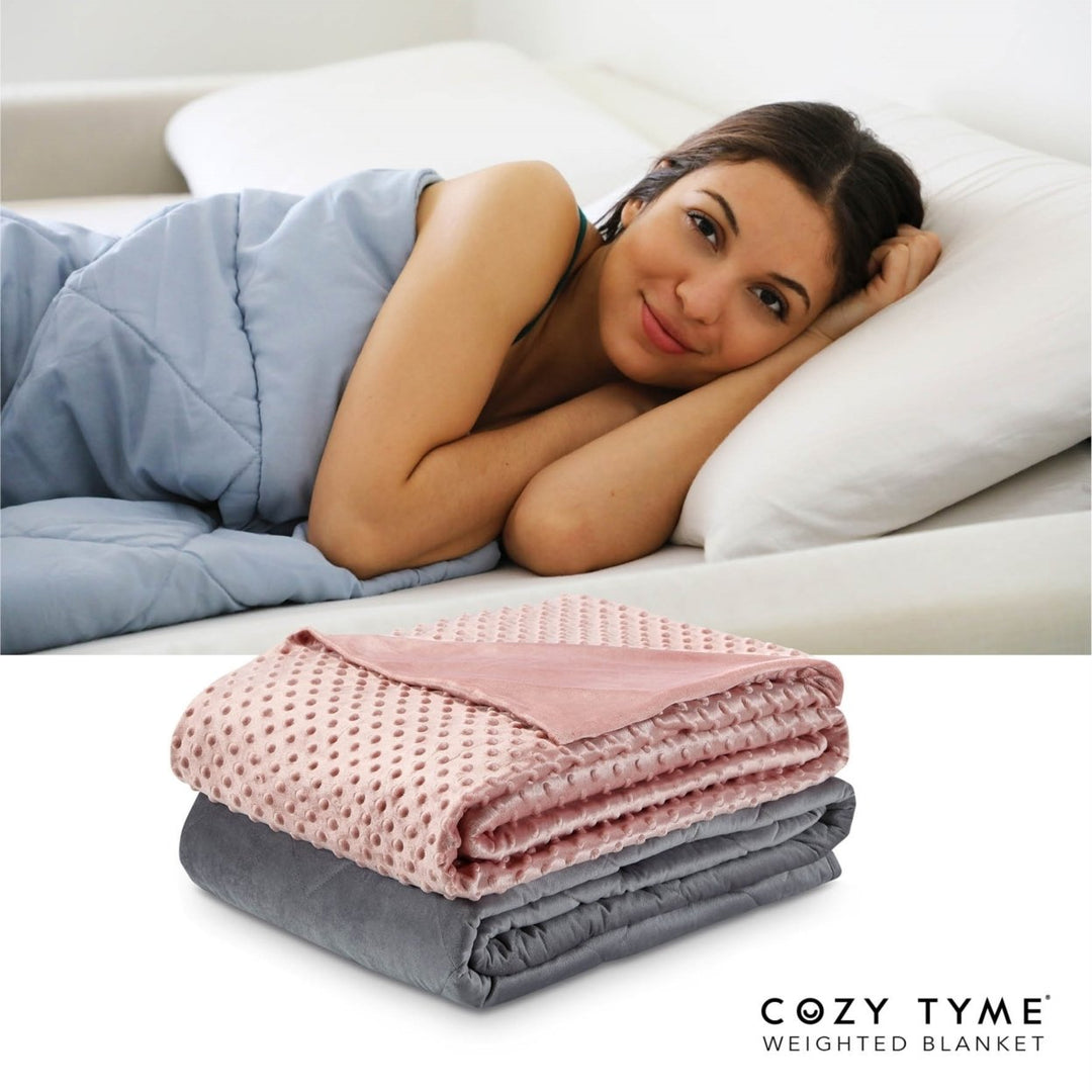 Adami Cotton Weighted Blanket-Calm Sleeping, Dot Velvet Cover Image 10