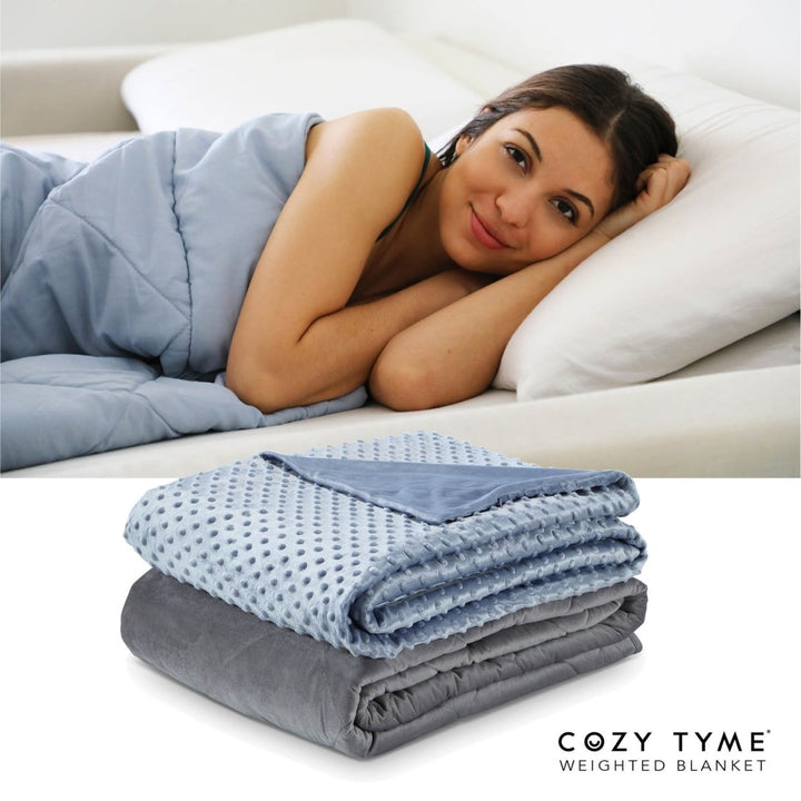 Adami Cotton Weighted Blanket-Calm Sleeping, Dot Velvet Cover Image 12