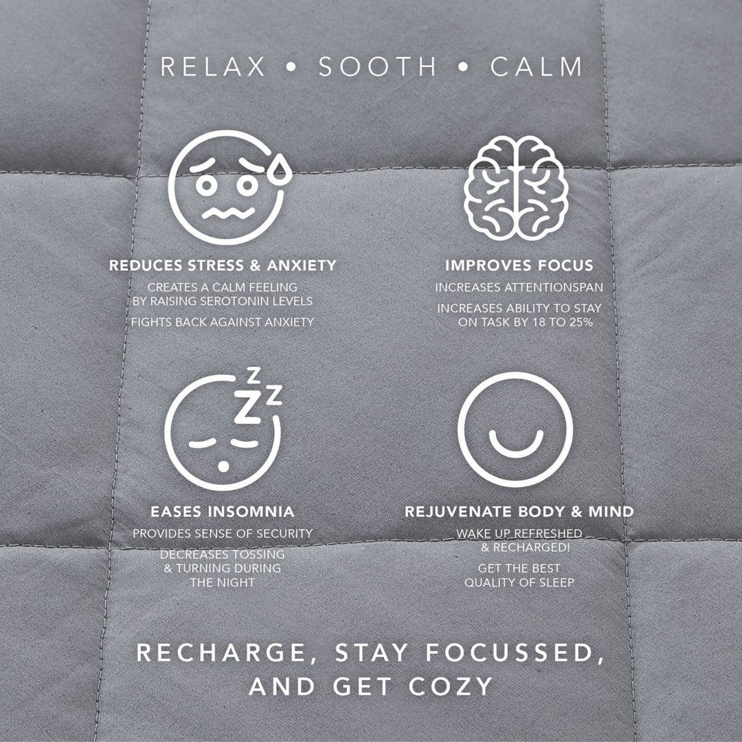 Adami Cotton Weighted Blanket-Calm Sleeping, Dot Velvet Cover Image 7