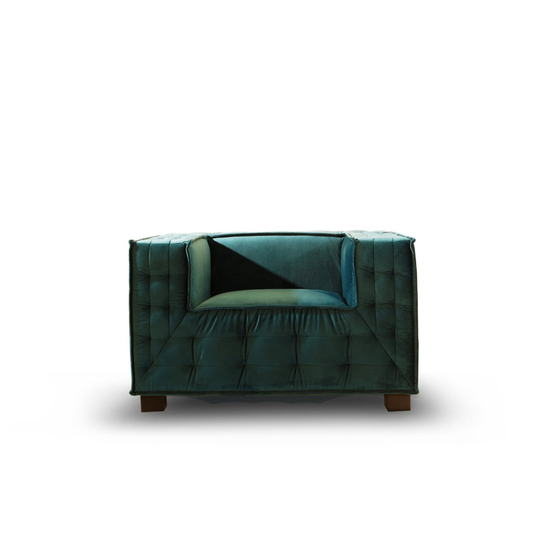 Wheeler Accent Club Chair Velvet Upholstered Tufted Wide Armrest Tight Back Shelter Arm Design Espresso Finished Wooden Image 4