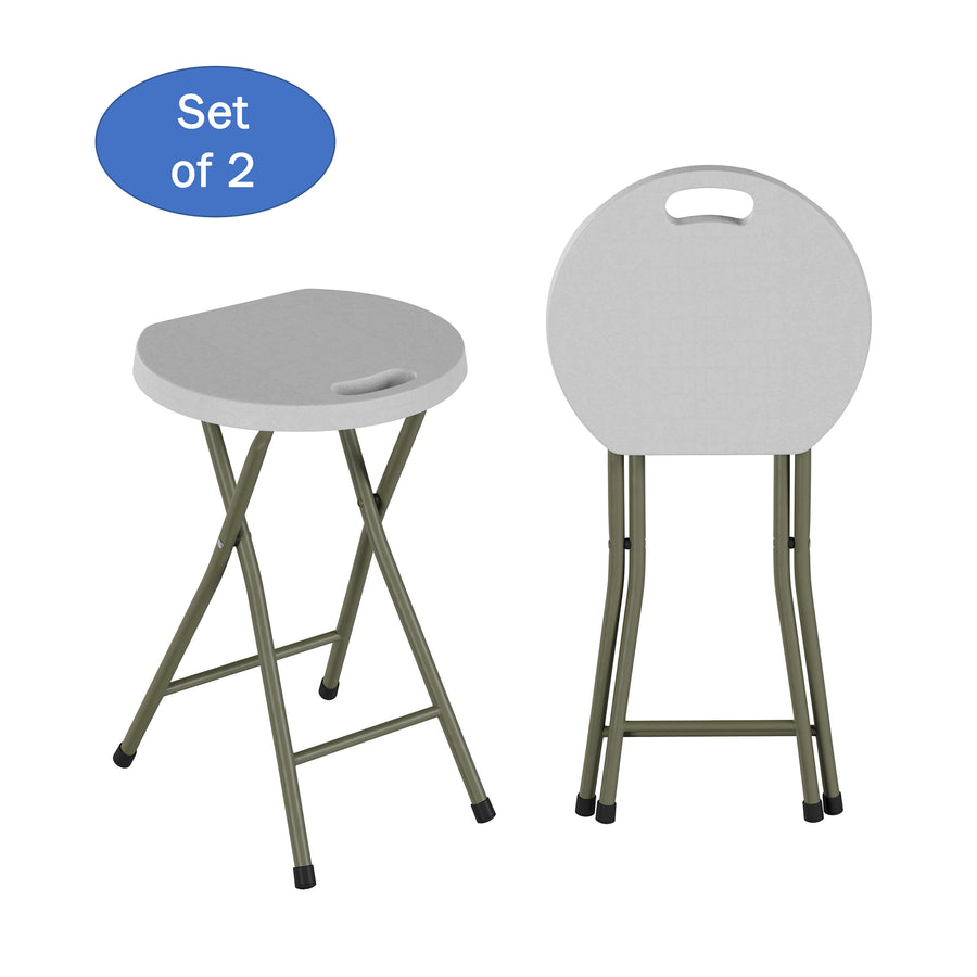 18-Inch Folding Stool- Set of 2 Visitor Guest Seating Easy Storage Image 1
