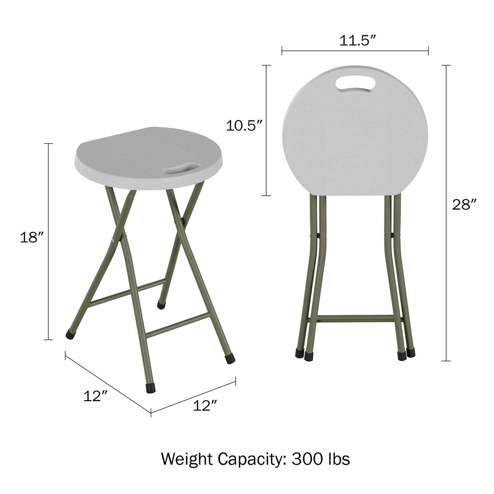 18-Inch Folding Stool- Set of 2 Visitor Guest Seating Easy Storage Image 2