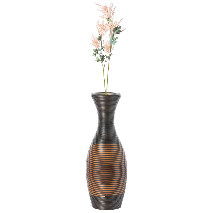 Tall Designer Floor Vase, large vase for  floor, Artificial Rattan Floor Vase, Brown Floor Vase for Living Room or Image 1