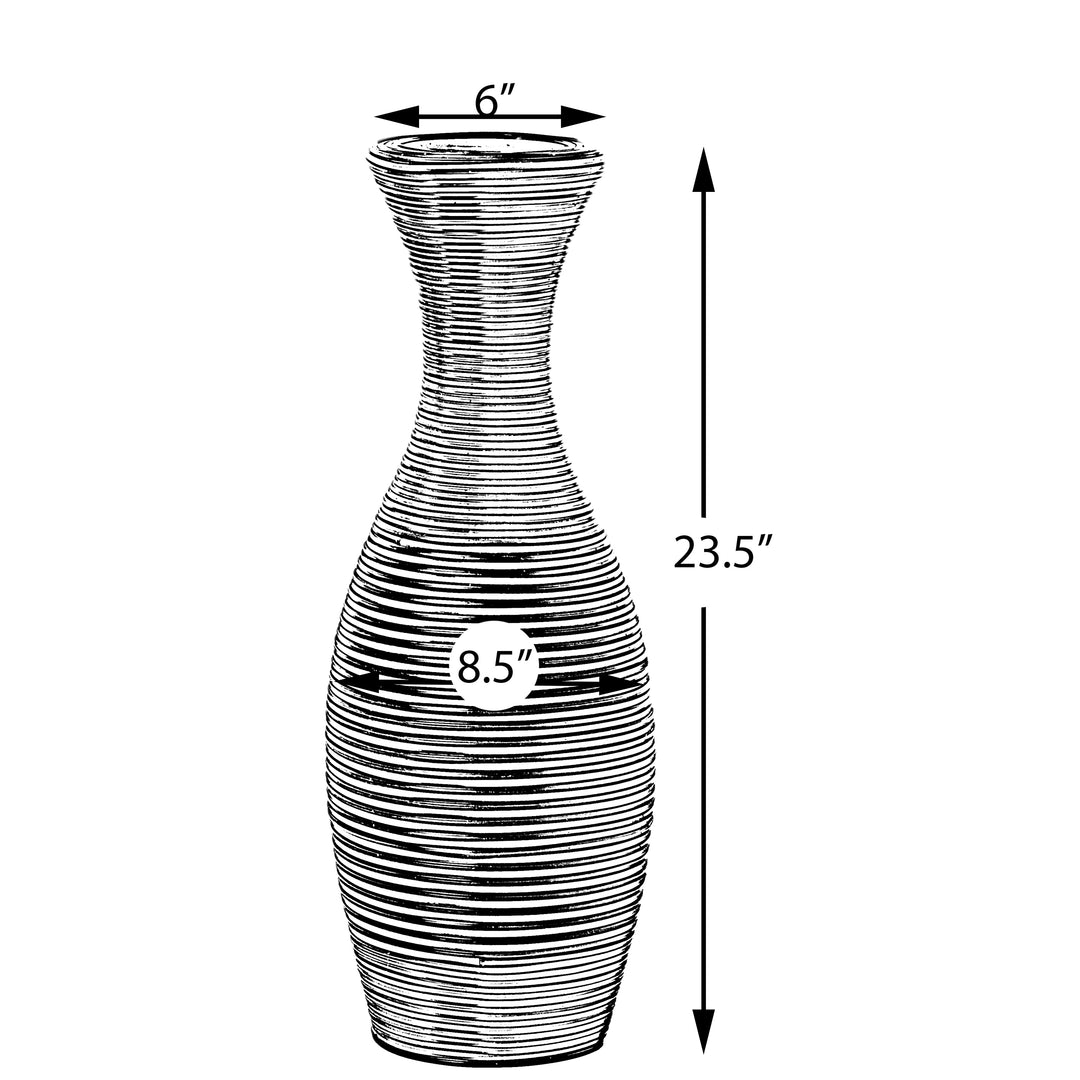 Tall Designer Floor Vase, large vase for  floor, Artificial Rattan Floor Vase, Brown Floor Vase for Living Room or Image 4