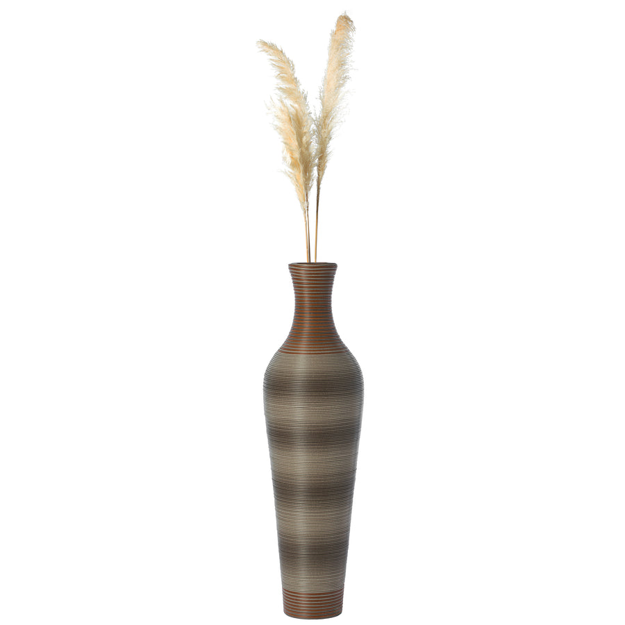 39-Inch-Tall Vase, Brown Decorative Floor Vase, Classic Neat Floor Vase Tall Freestanding Flower Holder, Artificial Image 1