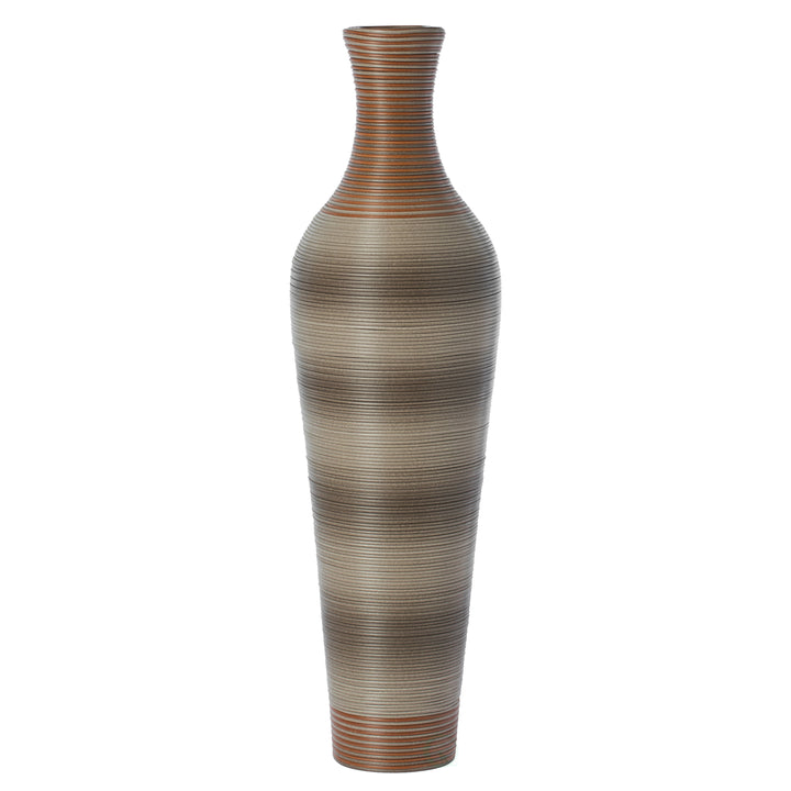 39-Inch-Tall Vase, Brown Decorative Floor Vase, Classic Neat Floor Vase Tall Freestanding Flower Holder, Artificial Image 3