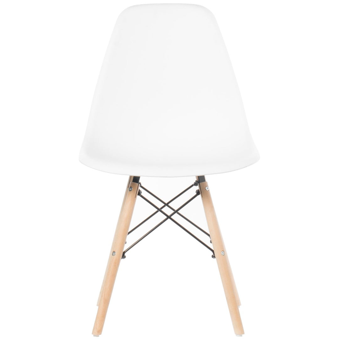 Mid-Century Modern Style Plastic DSW Shell Dining Chair with Solid Beech Wooden Dowel Eiffel Legs Image 7