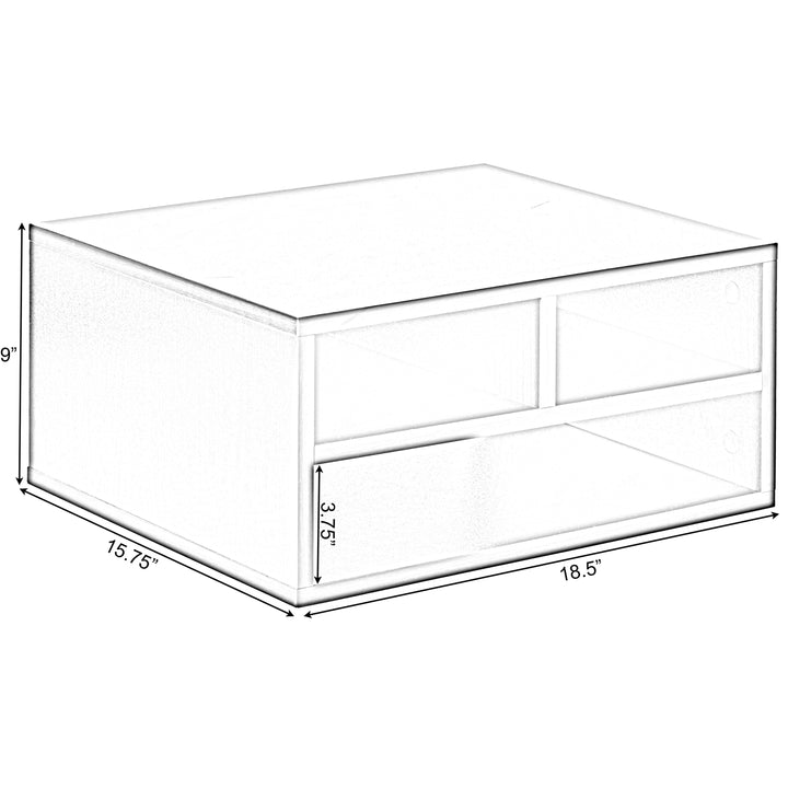 Printer Stand Shelf Wood Office Desktop Compartment Organizer Image 9