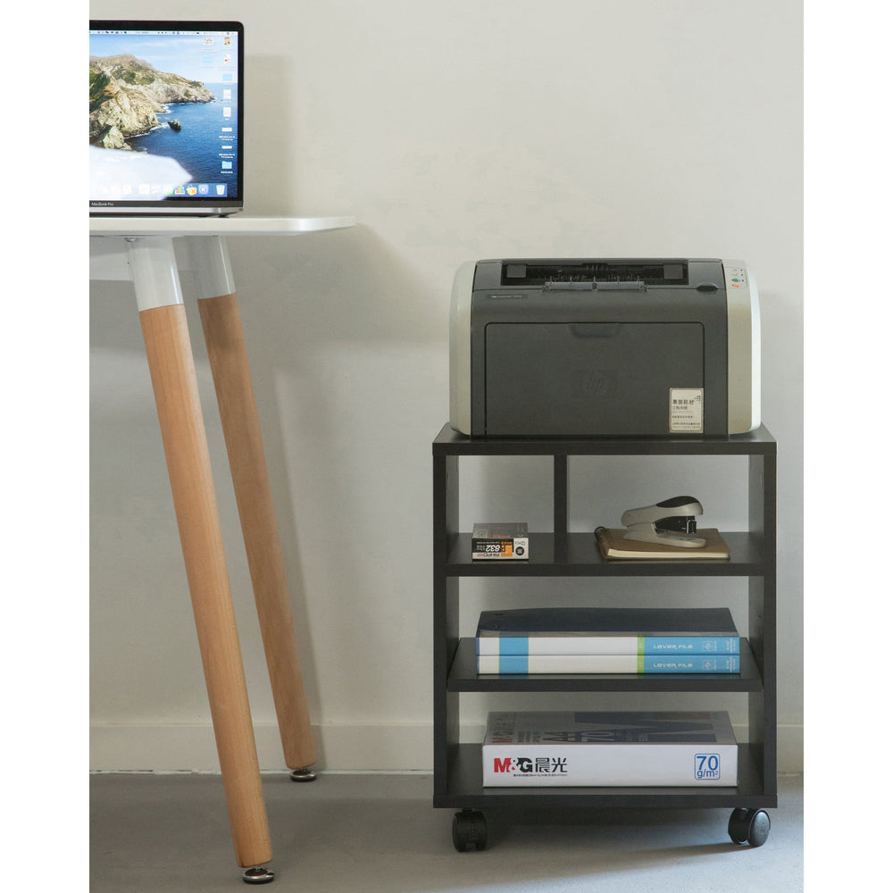 Wooden Office Storage Printer Stand with Wheels Image 2