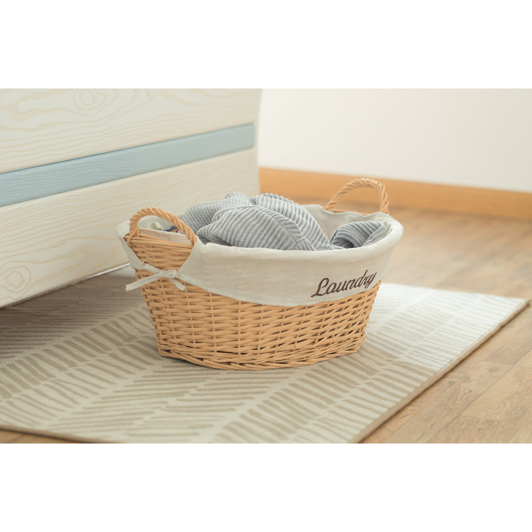 Willow Laundry Hamper Basket with Liner and Side Handles Image 2