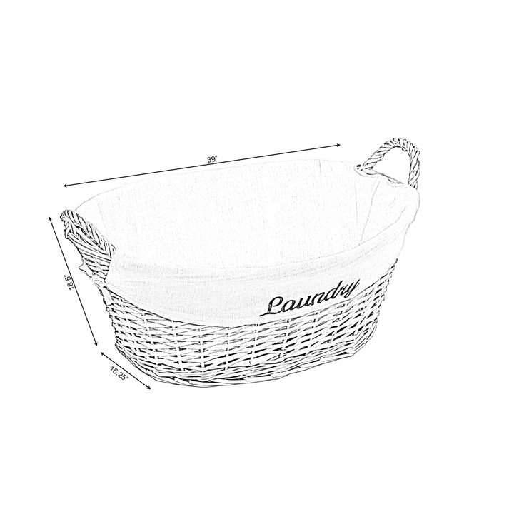 Willow Laundry Hamper Basket with Liner and Side Handles Image 6