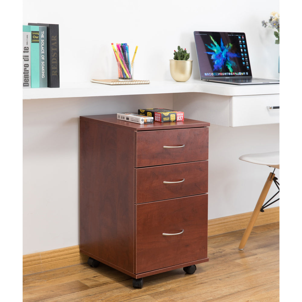 Office File Cabinet 3 Drawer Chest with Rolling Casters Image 2