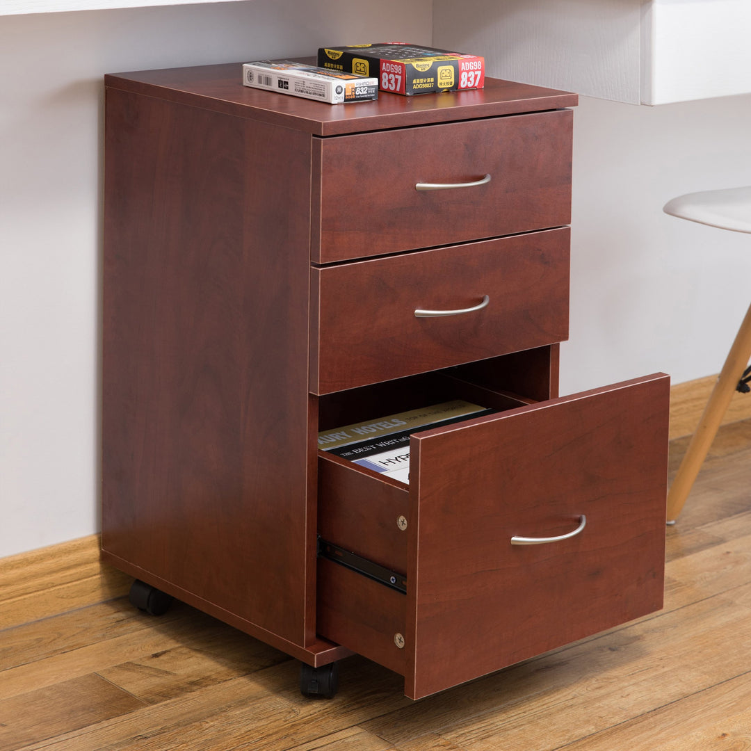 Office File Cabinet 3 Drawer Chest with Rolling Casters Image 3