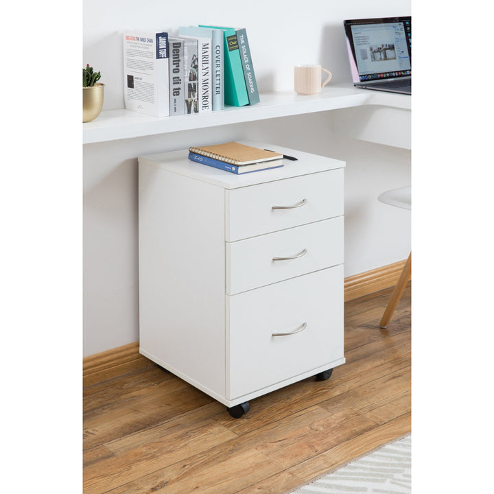 Office File Cabinet 3 Drawer Chest with Rolling Casters Image 7