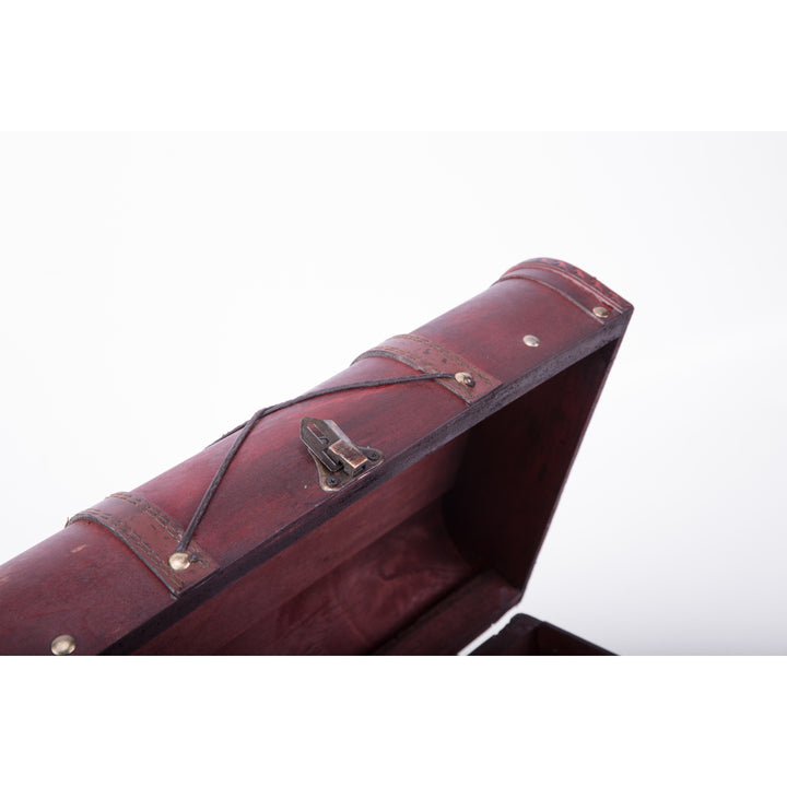 Pirate Style Cherry Vintage Wooden Luggage with X Design Image 4