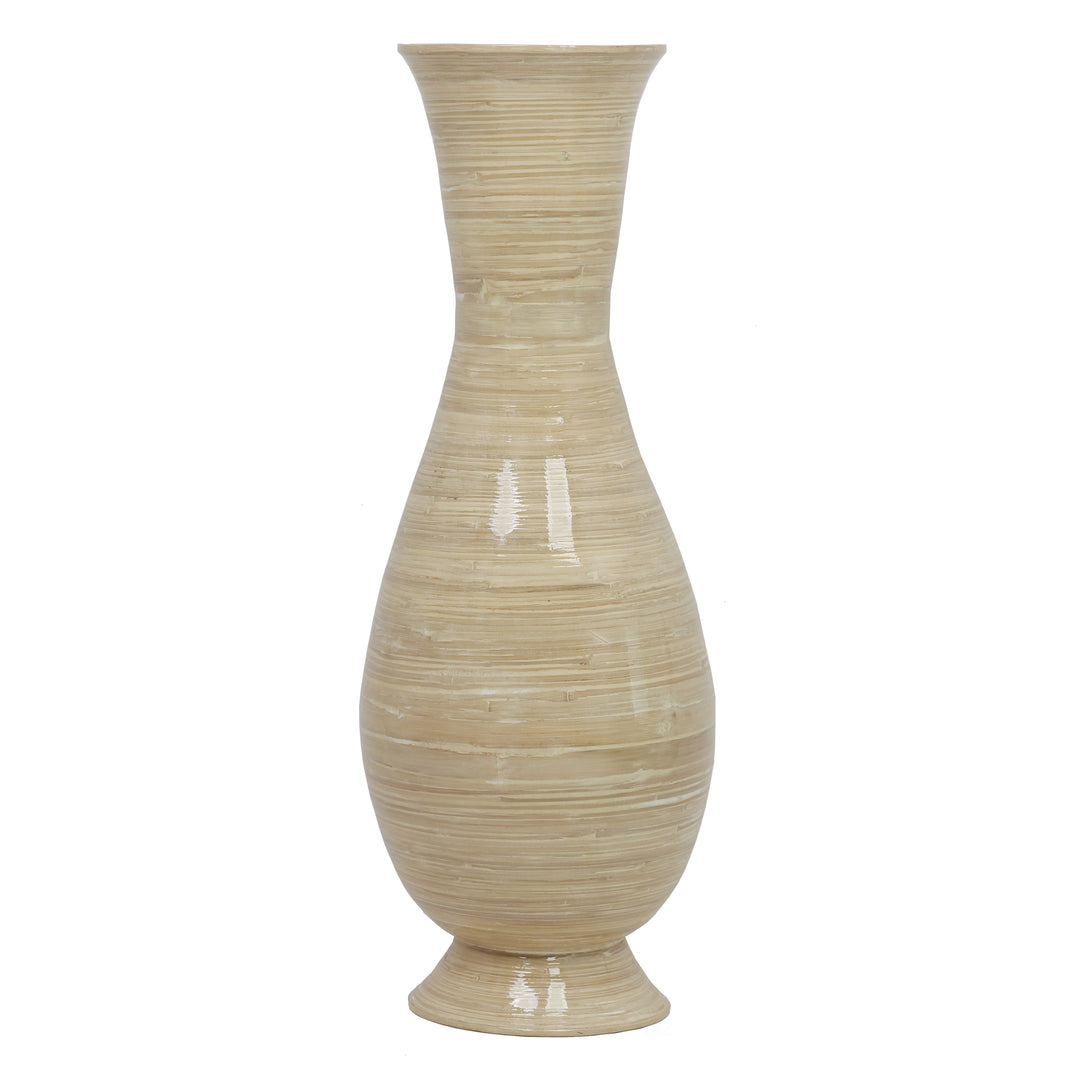 Tall Modern Decorative Floor Vase: Handmade, Natural Bamboo Finish, Contemporary Home Dcor, Handcrafted Bamboo, Elegant Image 5