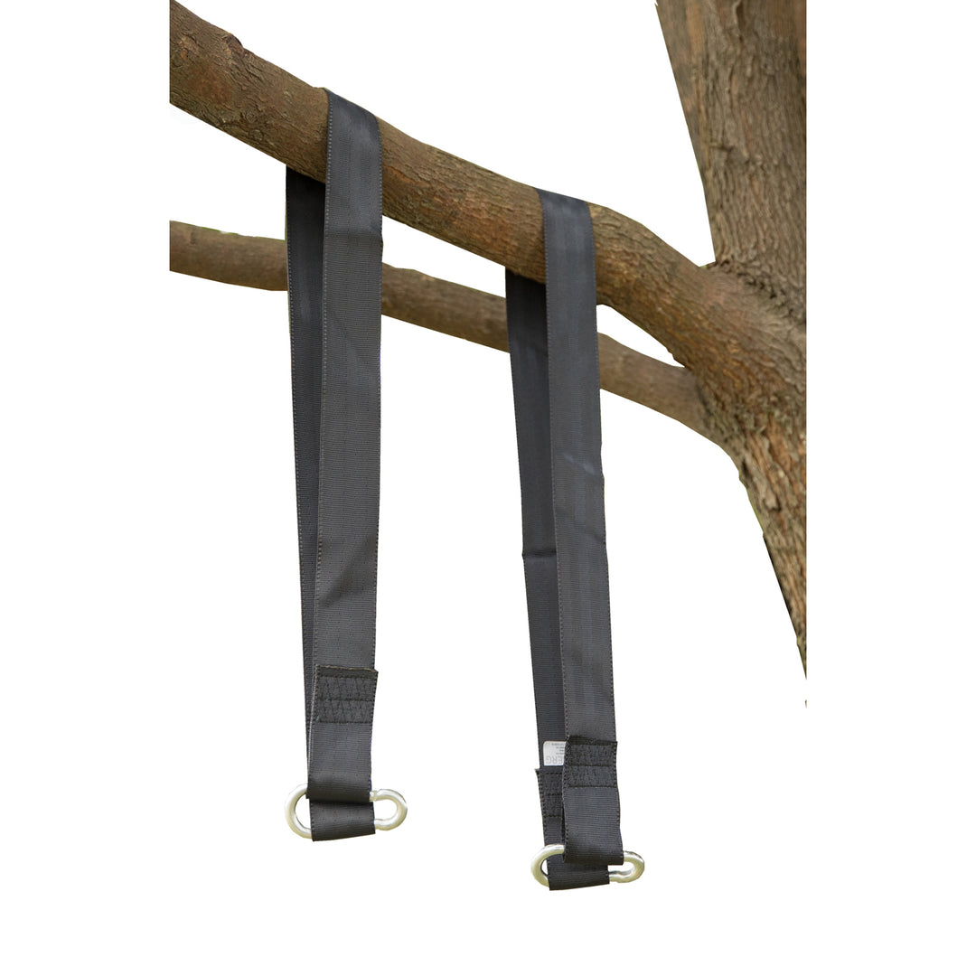 Hanging Black Nylon Straps with Metal Carabiners, Set of 2 Image 3
