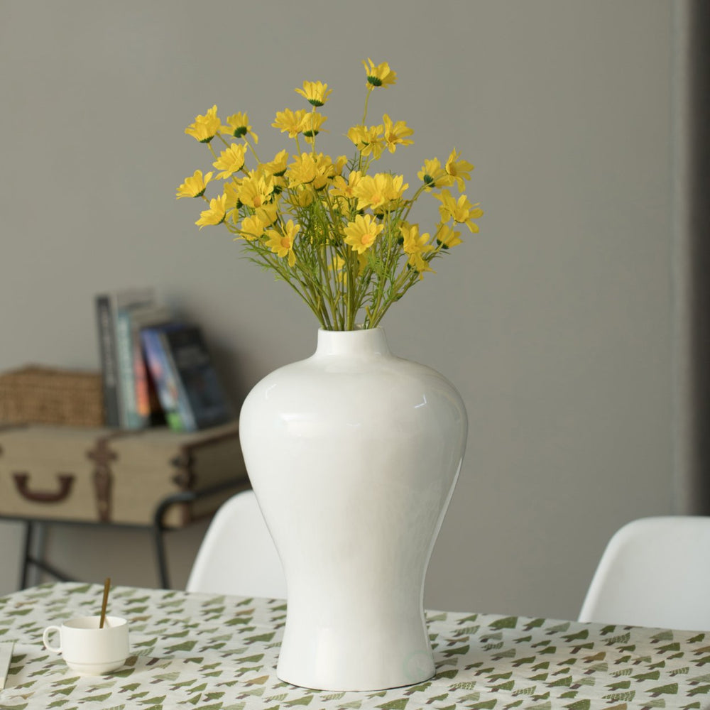 Modern White Large Tabletop Centerpiece Flower Vase ,17.75" Image 2