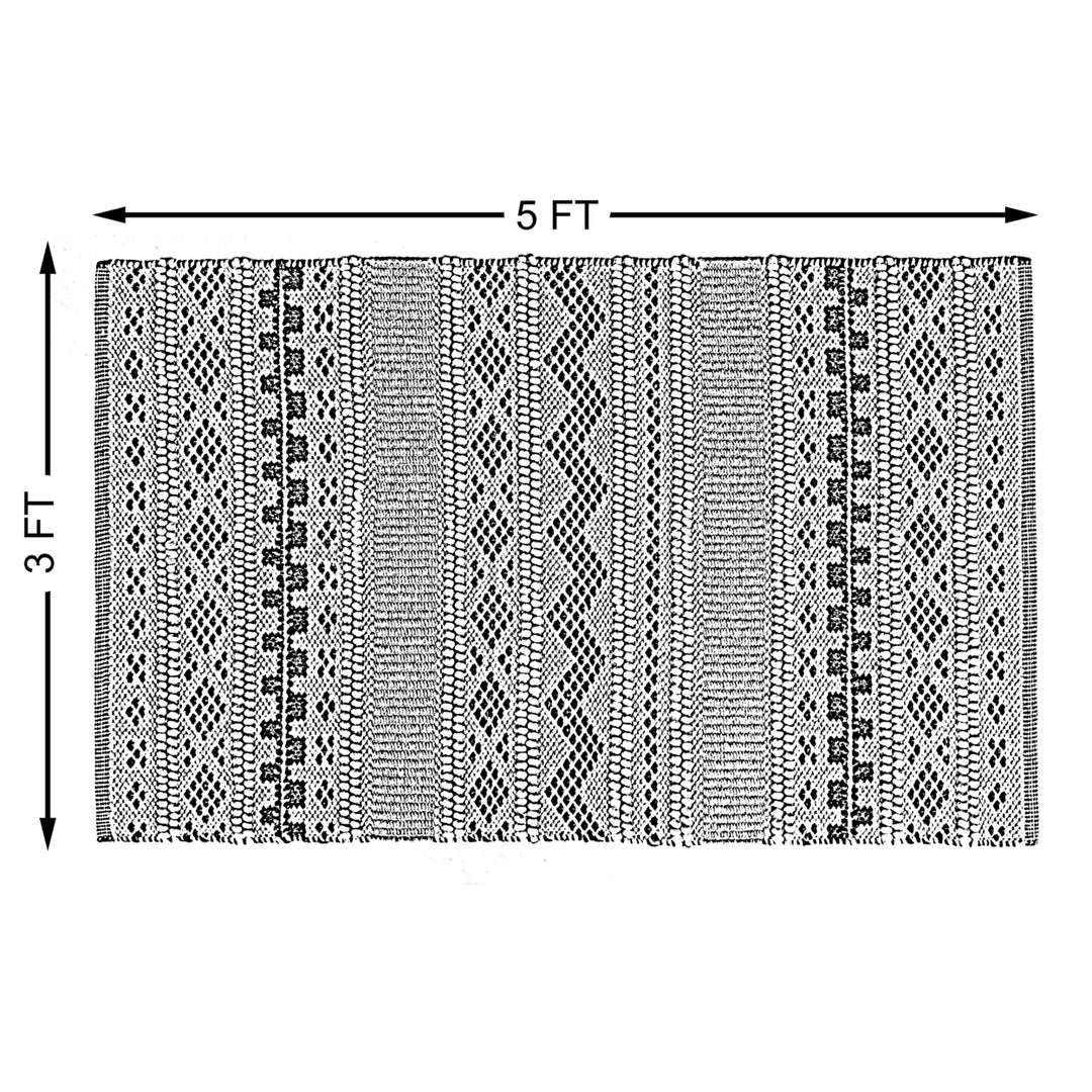 Handwoven Boho Beige Textured 100 Percent Wool Flatweave Kilim Rug Image 7