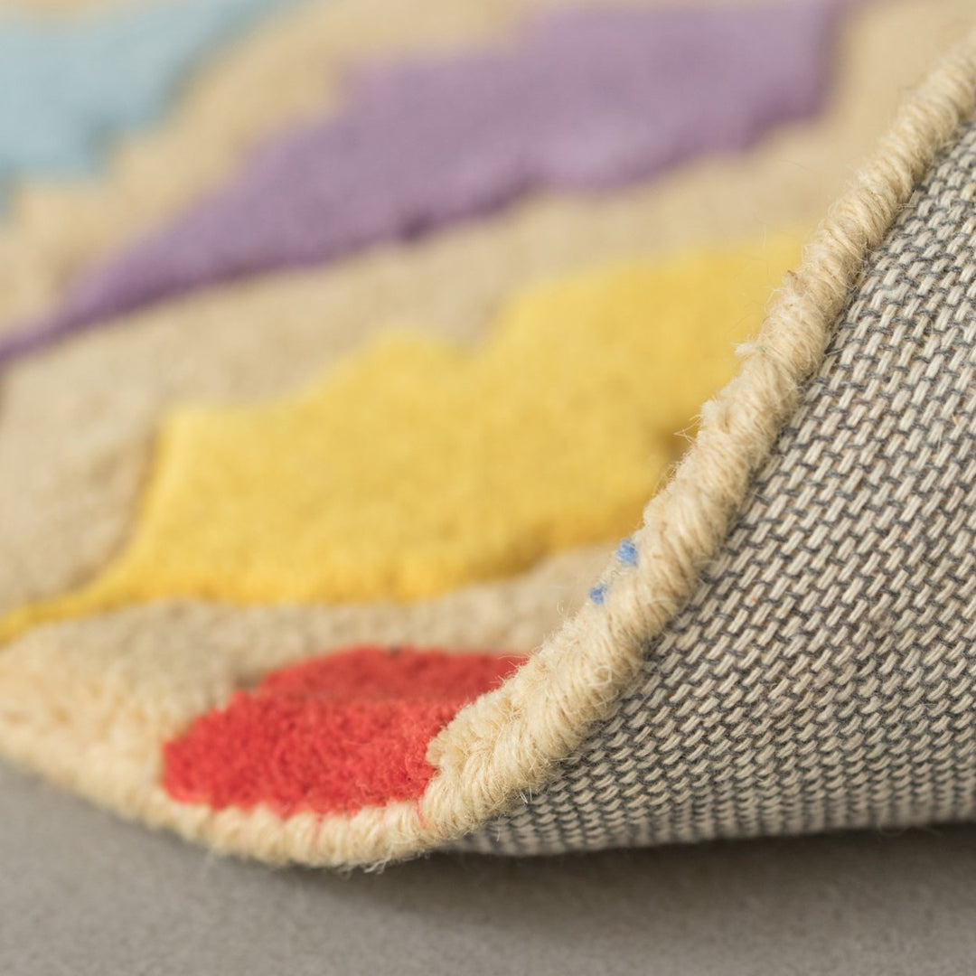 Handtufted Multicolored Leaf Design 100 Percent Wool Area Rug, 3 x 5 Rectangle Image 7