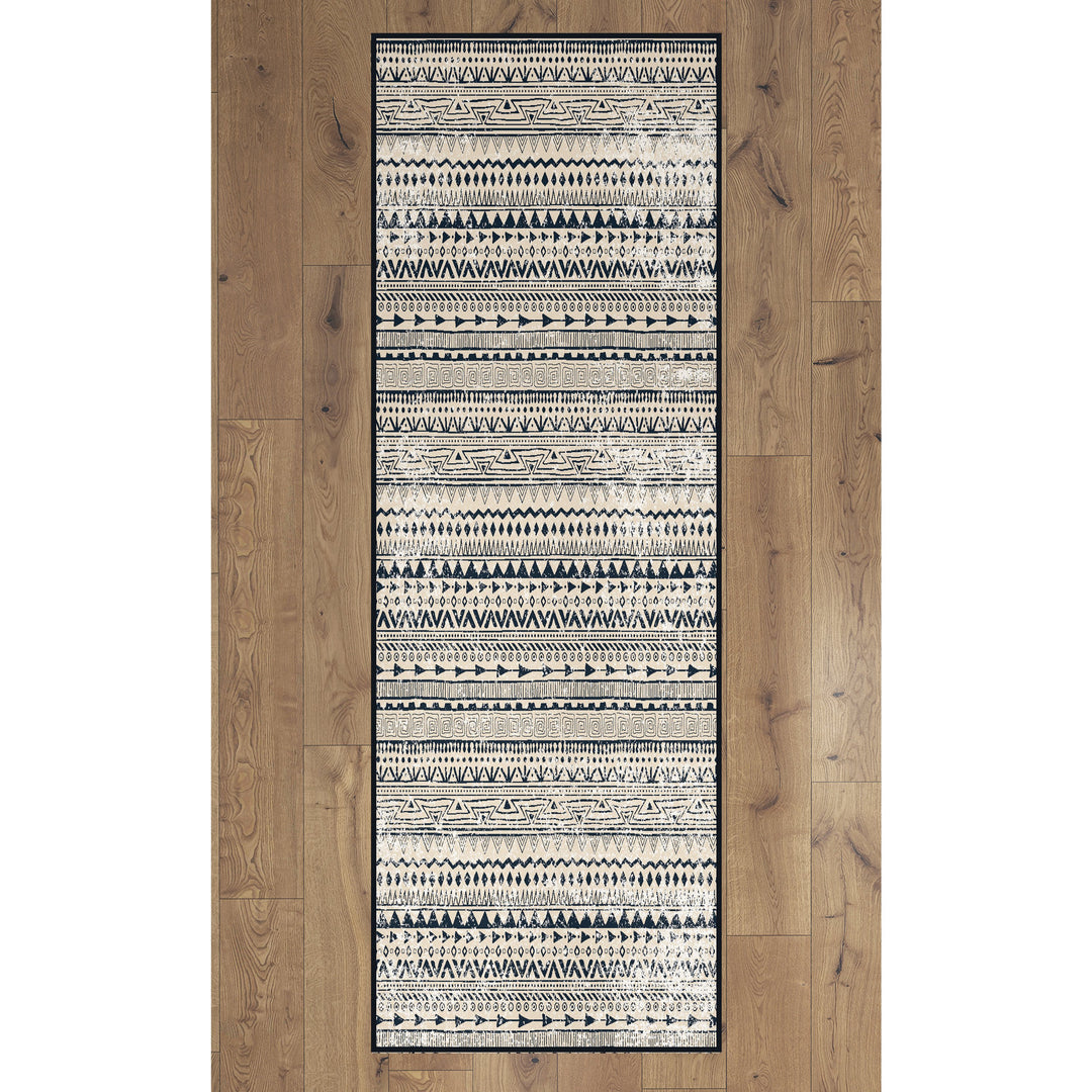 Deerlux Boho Living Room Area Rug with Nonslip Backing, Bohemian Tribal Print Pattern Image 7