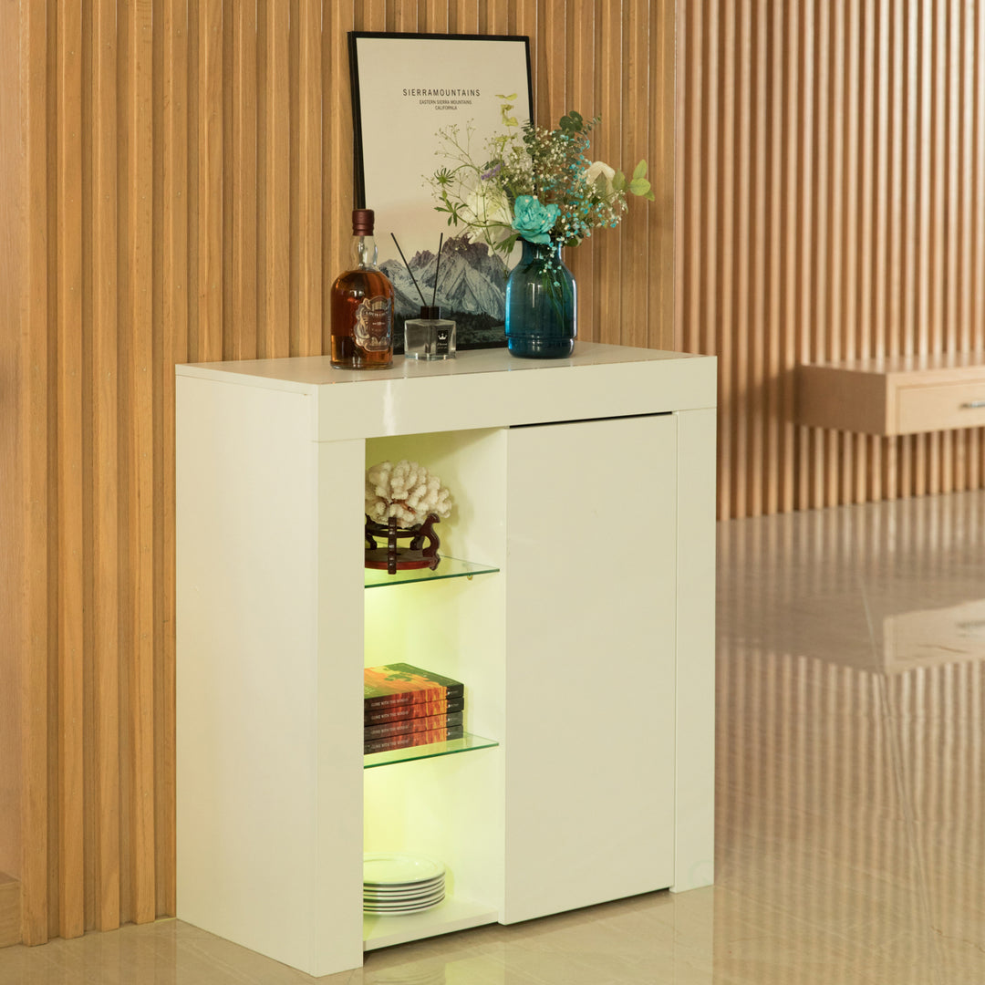 Office or Living Room Side Storage Cabinet with LED Image 4